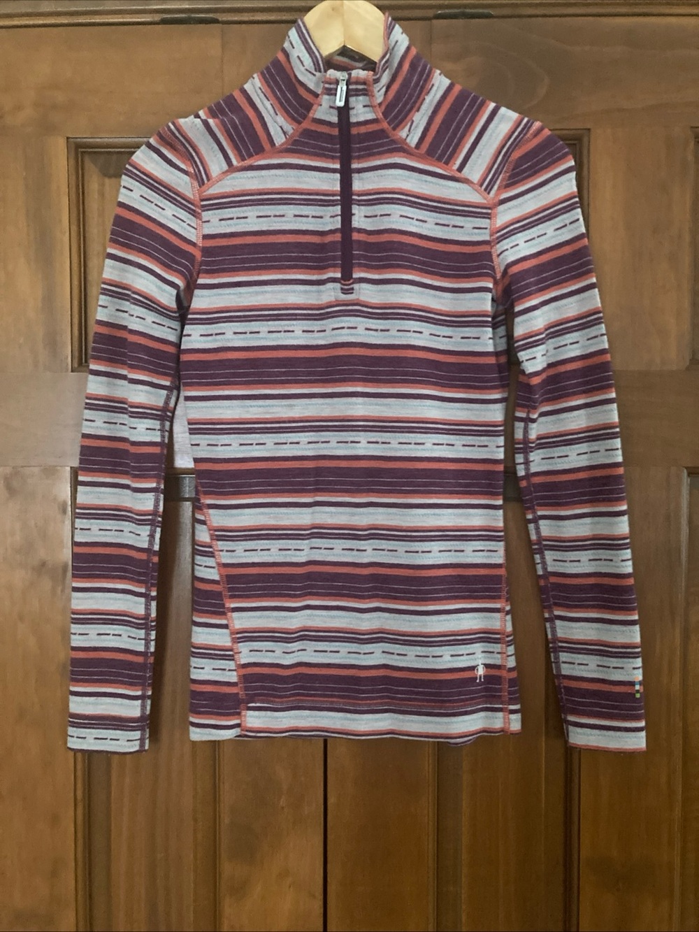Smartwool Women's small Striped 1/4 Zip Pullover sweater merino wool 250